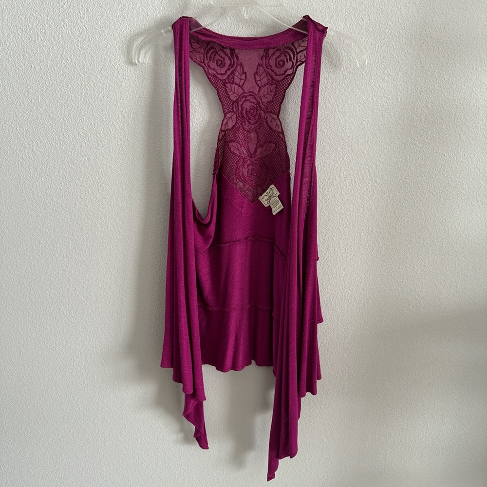 Eyelash couture Purple Lace Vest size L one size